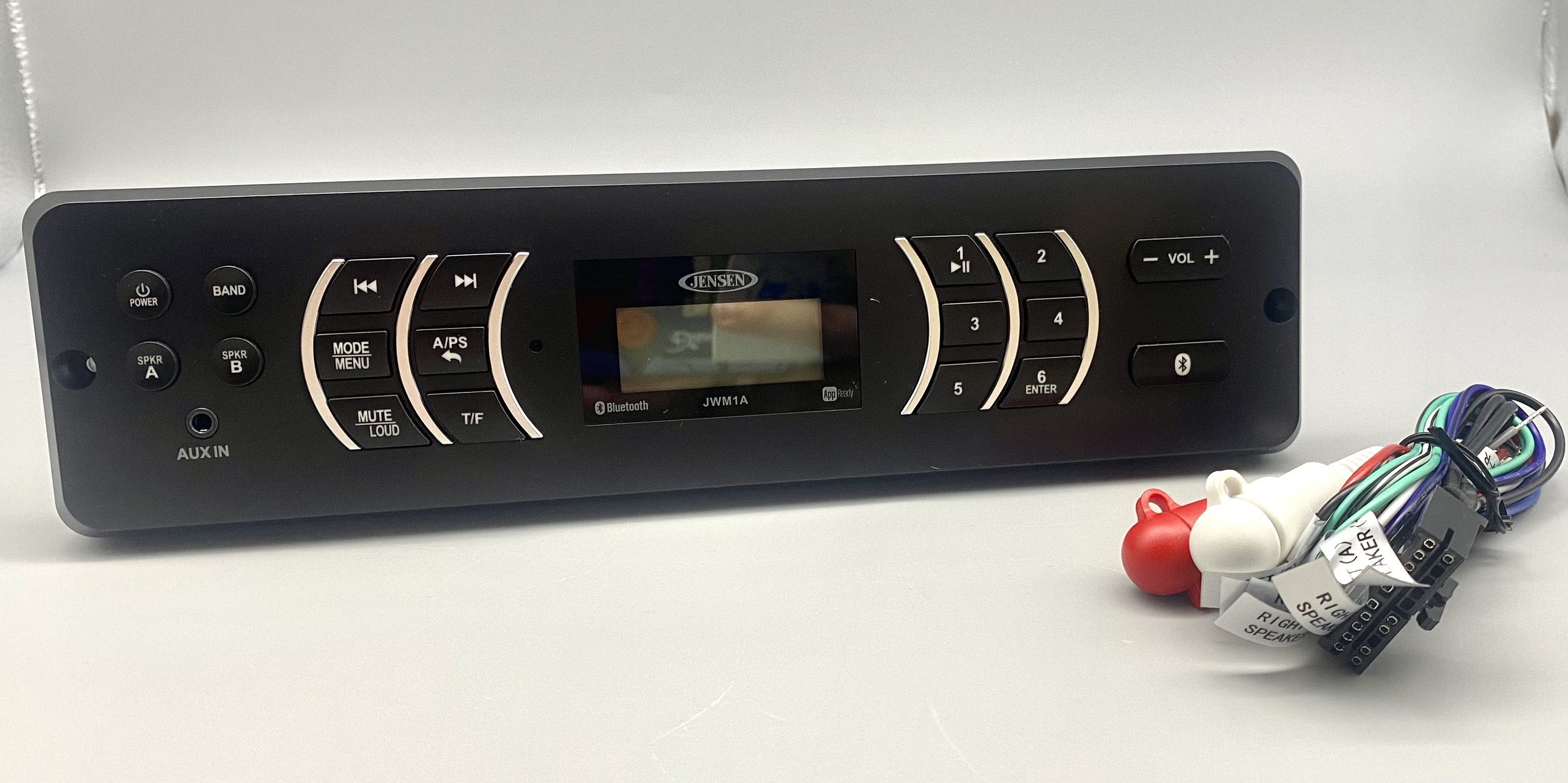 FACTORY REMANUFACTURED JENSEN Theater-Style AM/FM/Aux/Bluetooth/App-Ready Wallmount Stereo