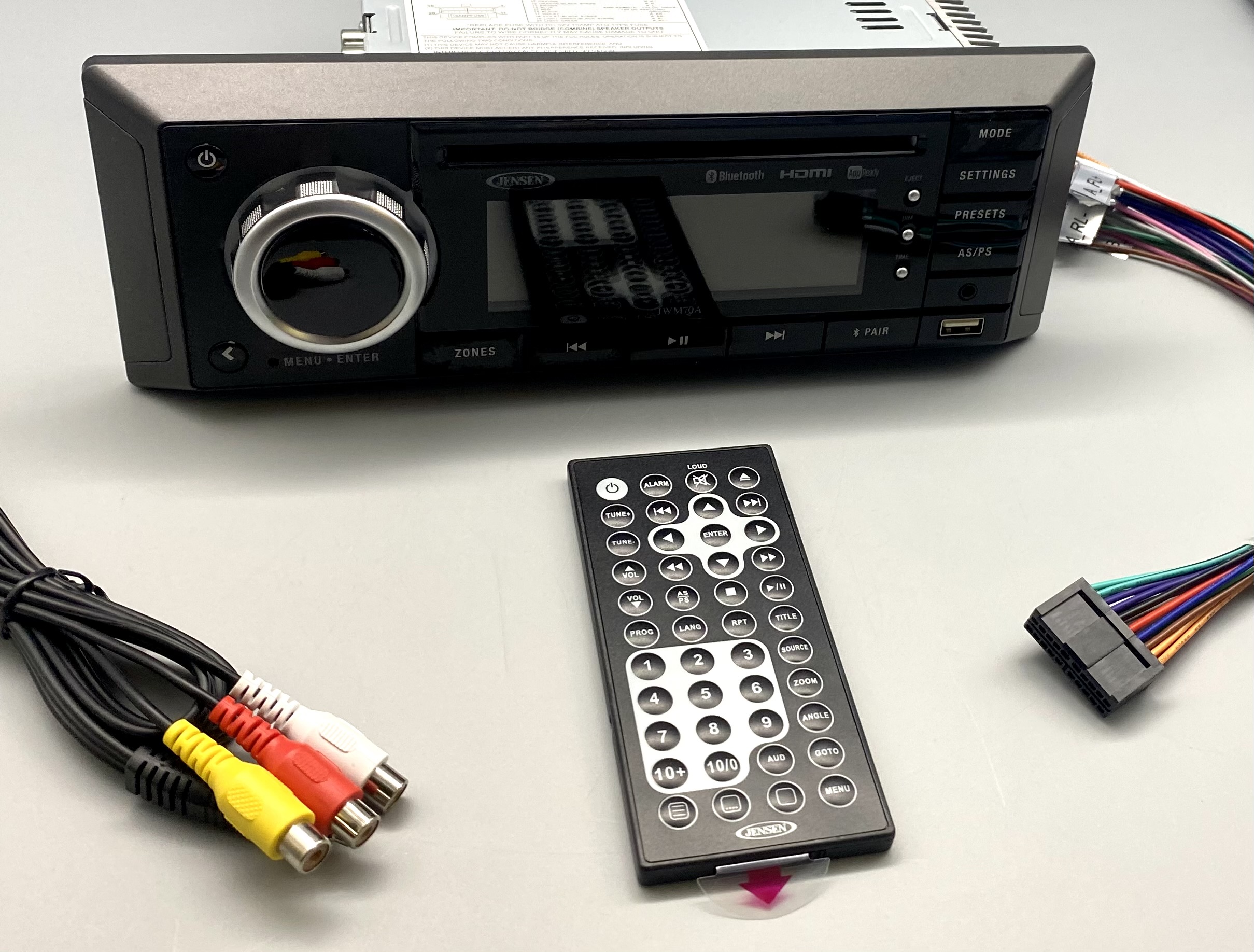 JENSEN DVD/USB/HDMI/Bluetooth/App-Ready Wallmount Stereo