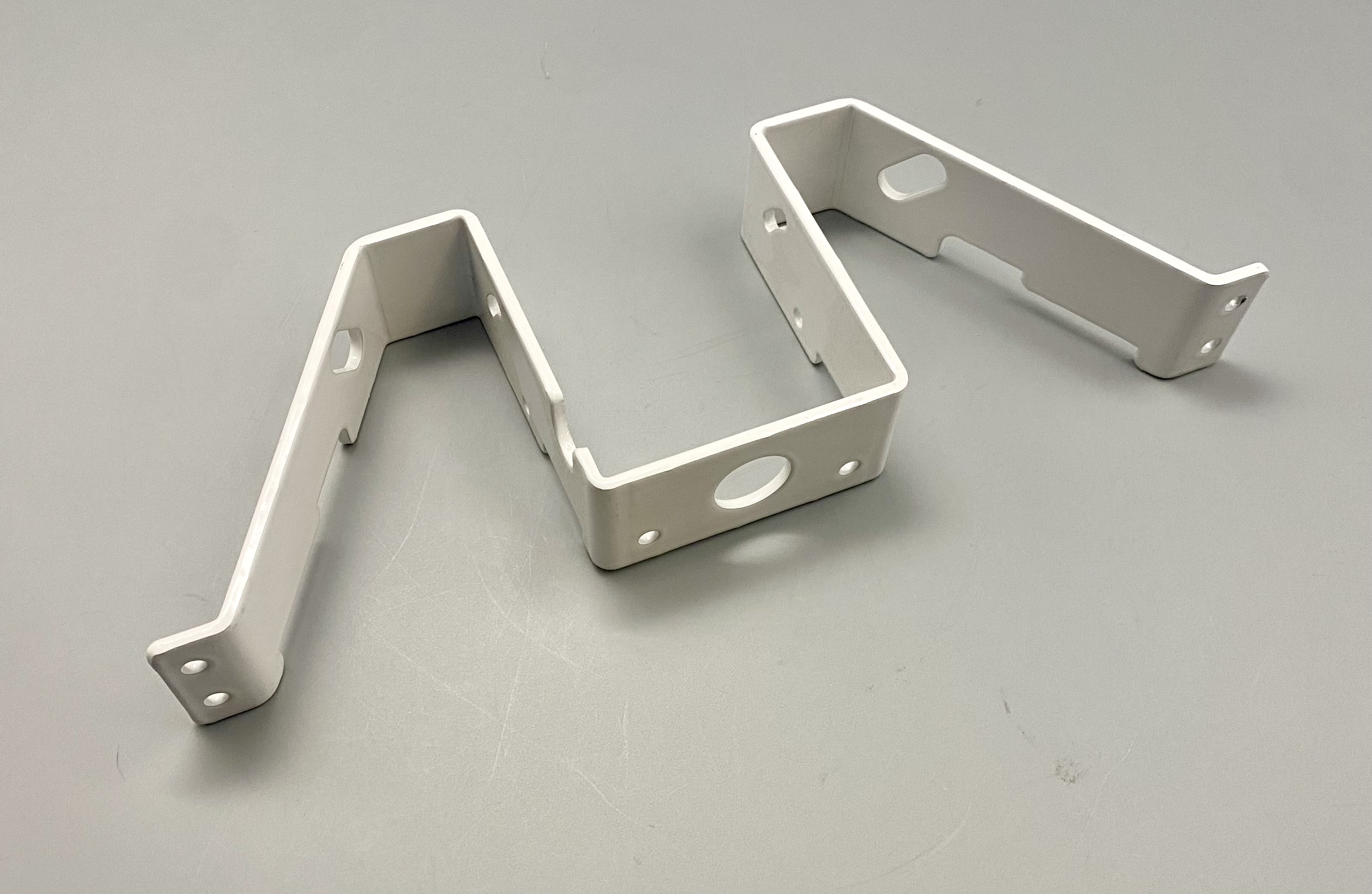 W-Bracket for Voyager Rear Cameras -- Aluminum with White Finish.
