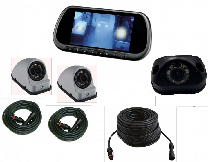 Voyager 3-Camera System with Mirror-Mount Monitor